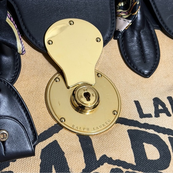 RARE Ralph Lauren Ricky 33 Limited Edition Seoul New York Canvas Leather Scarf - Picture 16 of 16